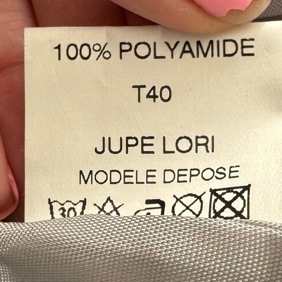 La Petite Francaise Jupe Lori light grey lace lined skirt size 42 Made in France - Picture 7 of 14